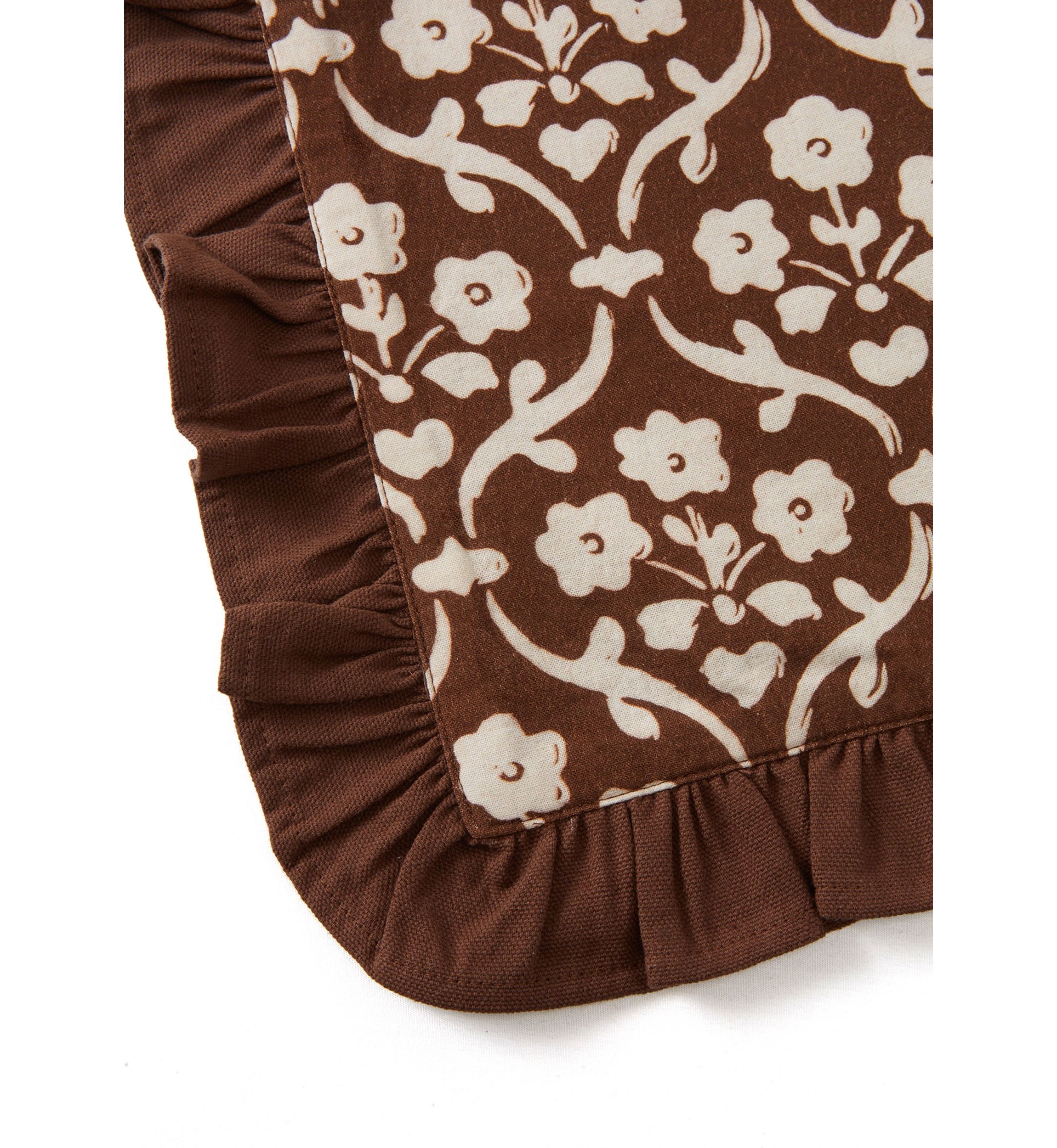 Ruffled Edge Brown Flower Placemat