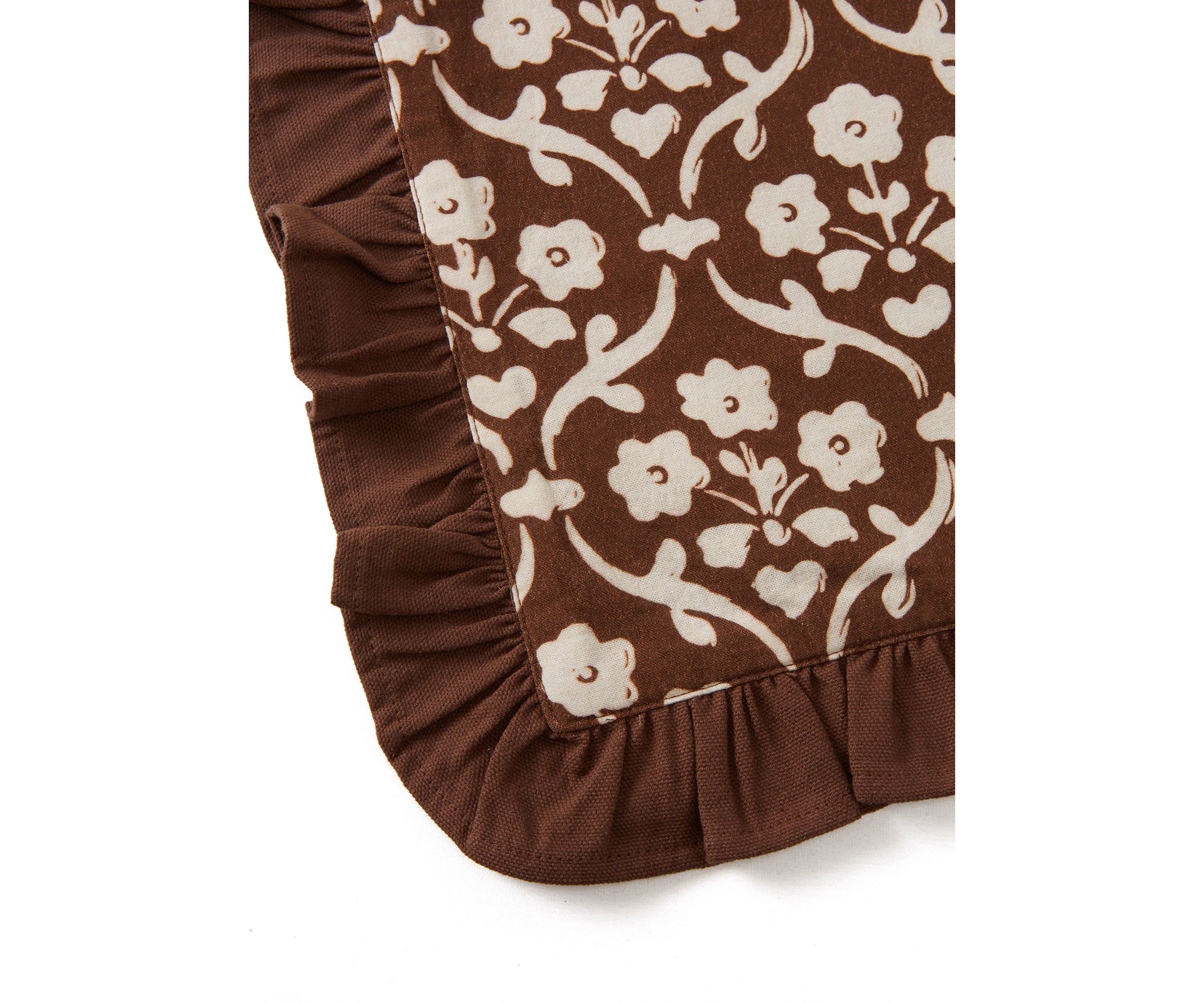 Ruffled Edge Brown Flower Placemat