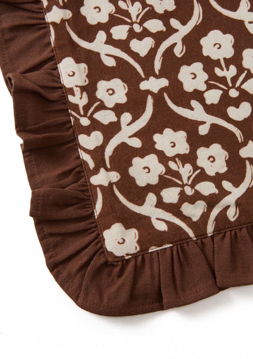 Ruffled Edge Brown Flower Placemat