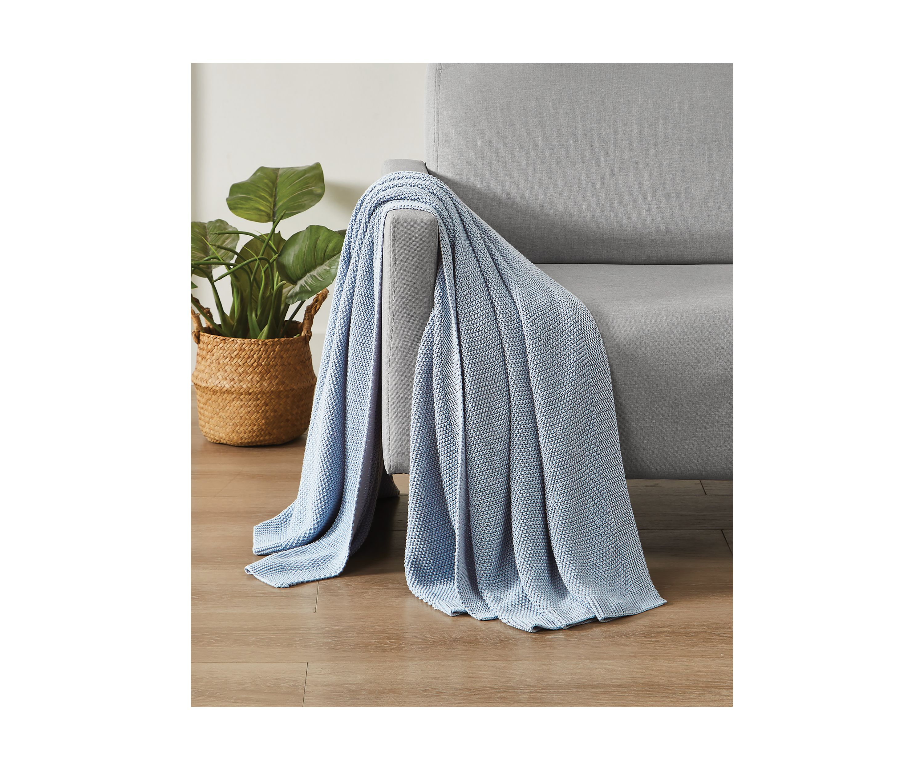 Moss Stitch Throw Blanket
