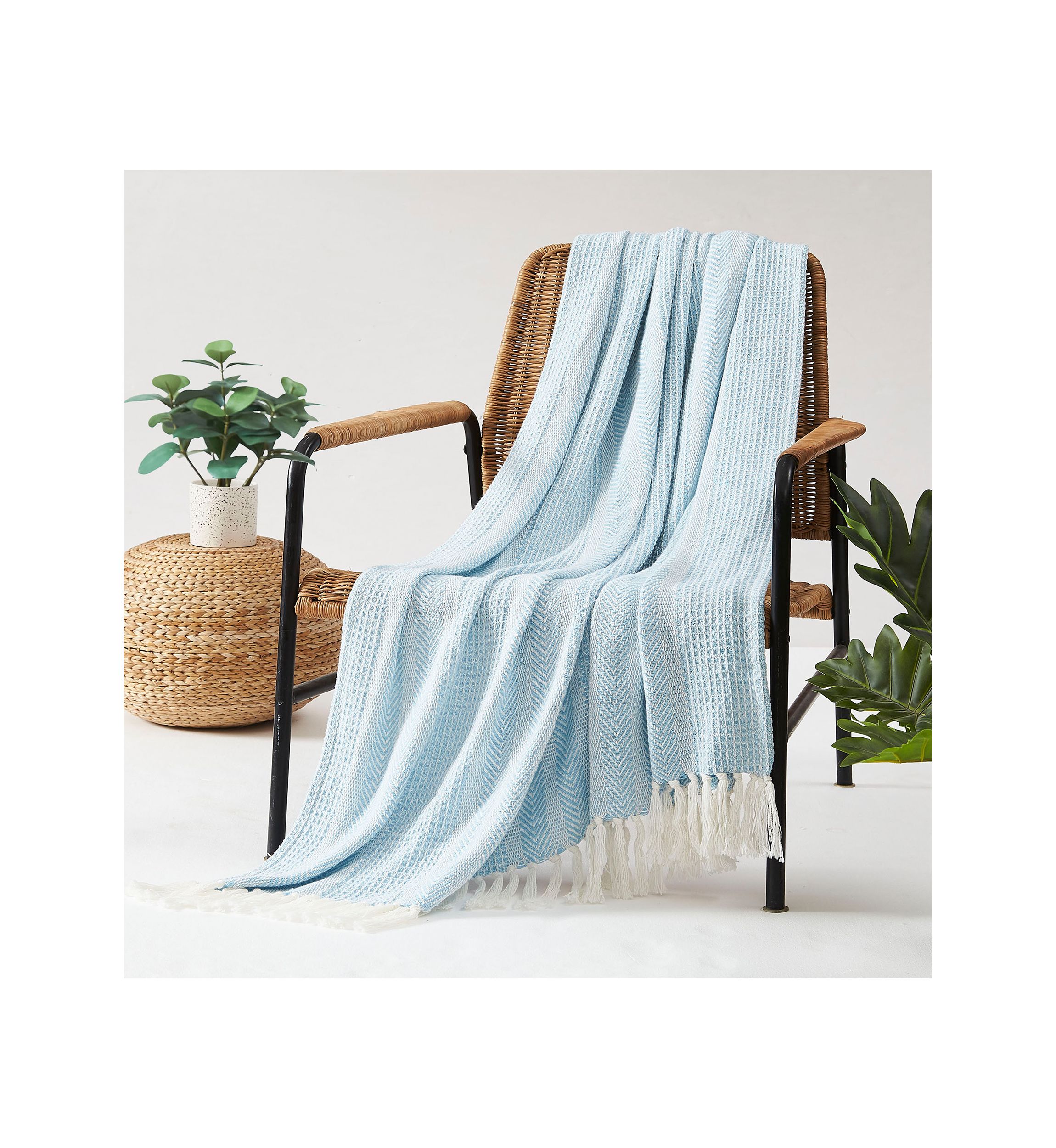 Variegated Woven Throw Blanket