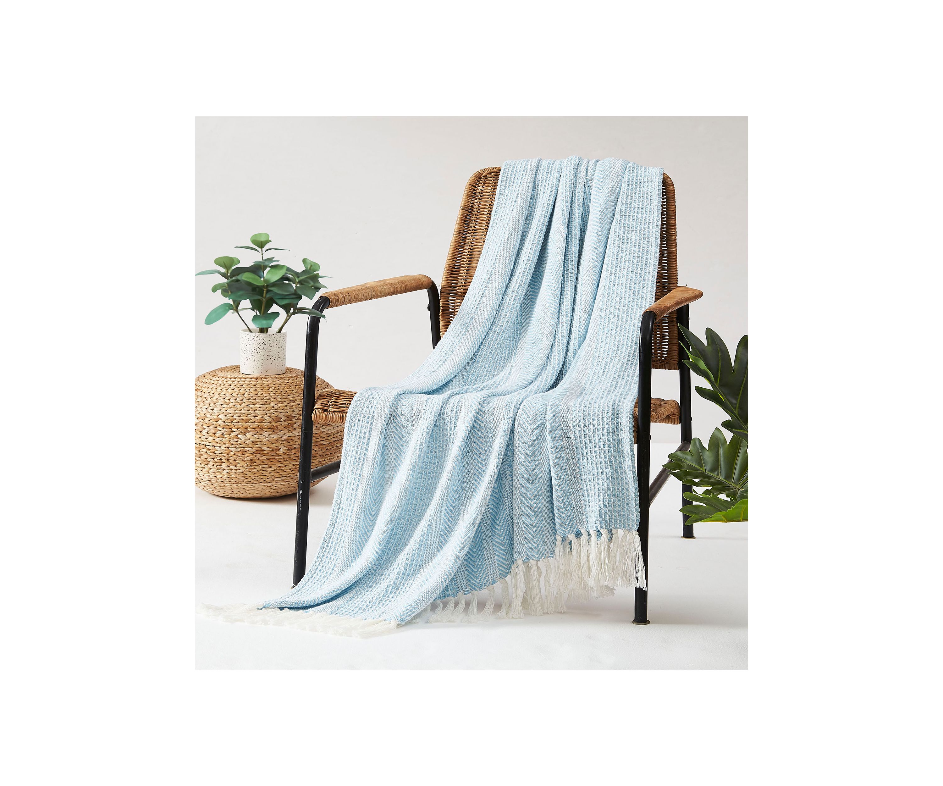 Variegated Woven Throw Blanket