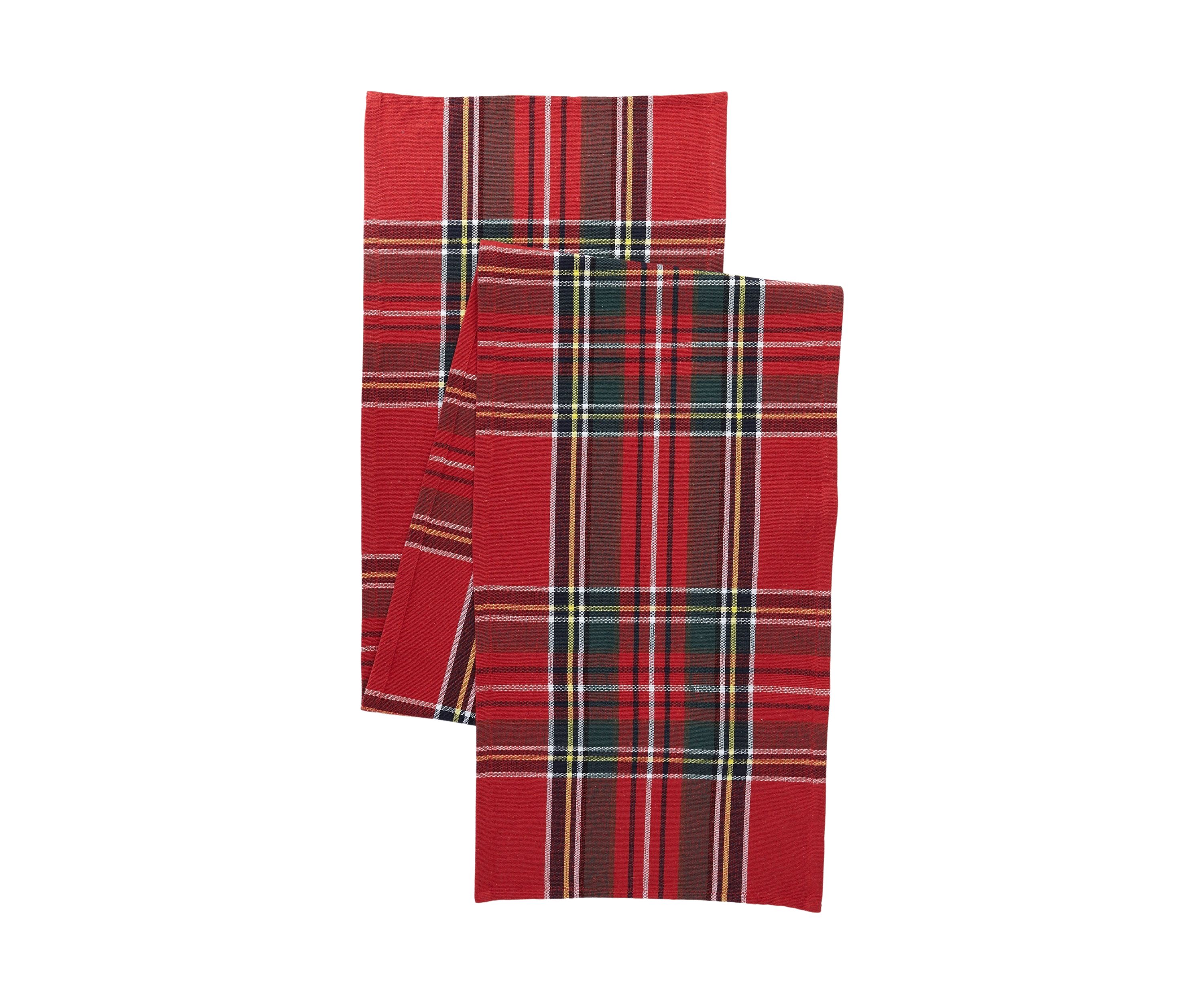 Red Holiday Plaid Table Runner 