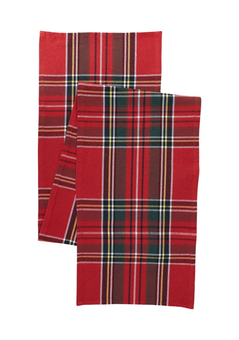 Red Holiday Plaid Table Runner 