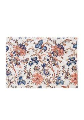 Biltmore Floral Ivory Red and Navy Placemat, 14 x 20
