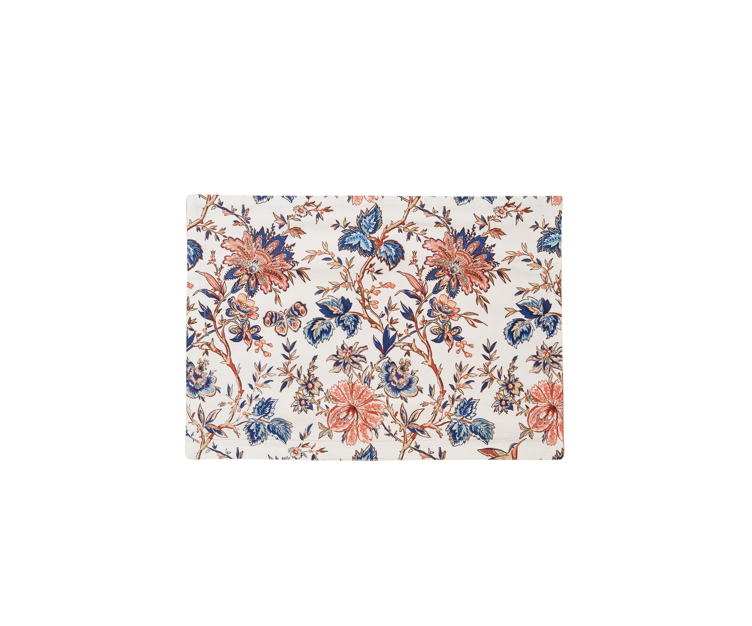 Floral Ivory Red and Navy Placemat