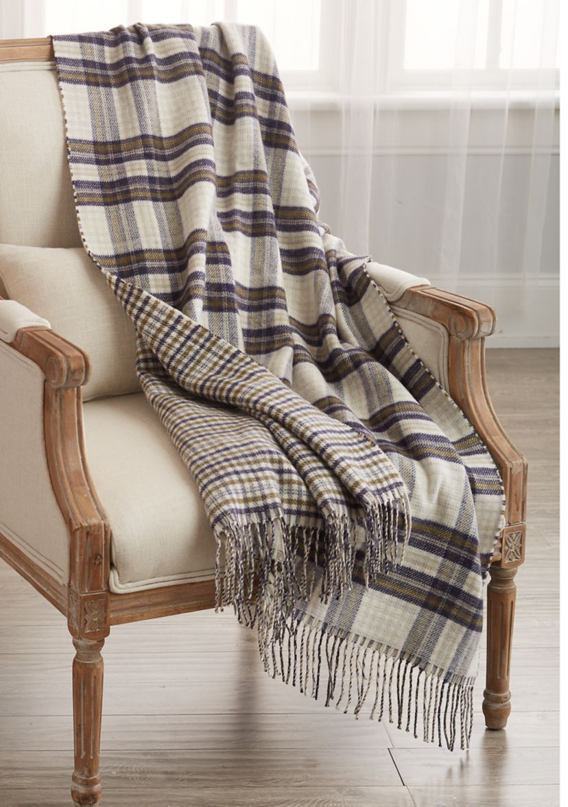 Light Plaid Throw Blanket