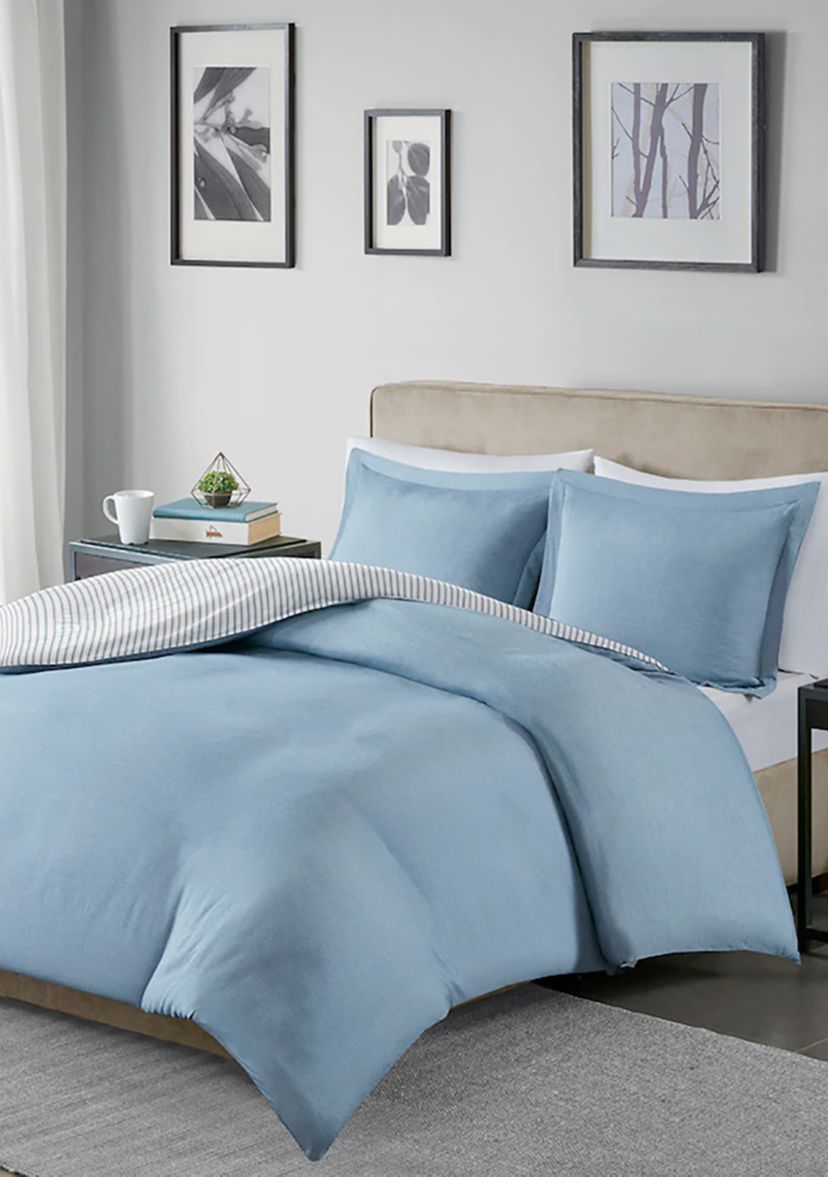 Hayden Reversible Stripe Duvet Cover Set