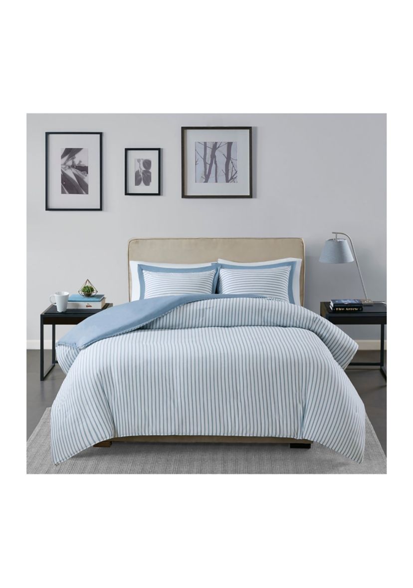 Hayden Reversible Stripe Duvet Cover Set