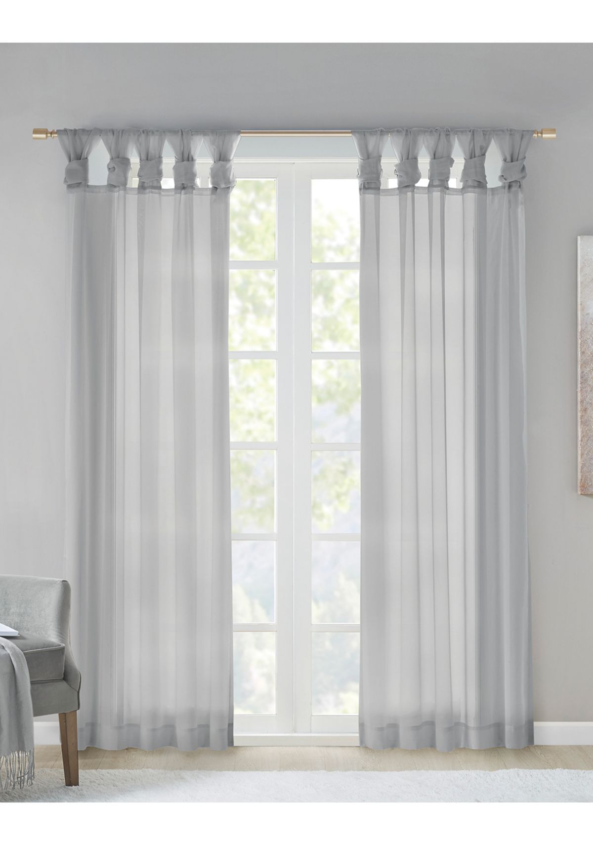 Ceres Twist Tab Voile Sheer Window Pair