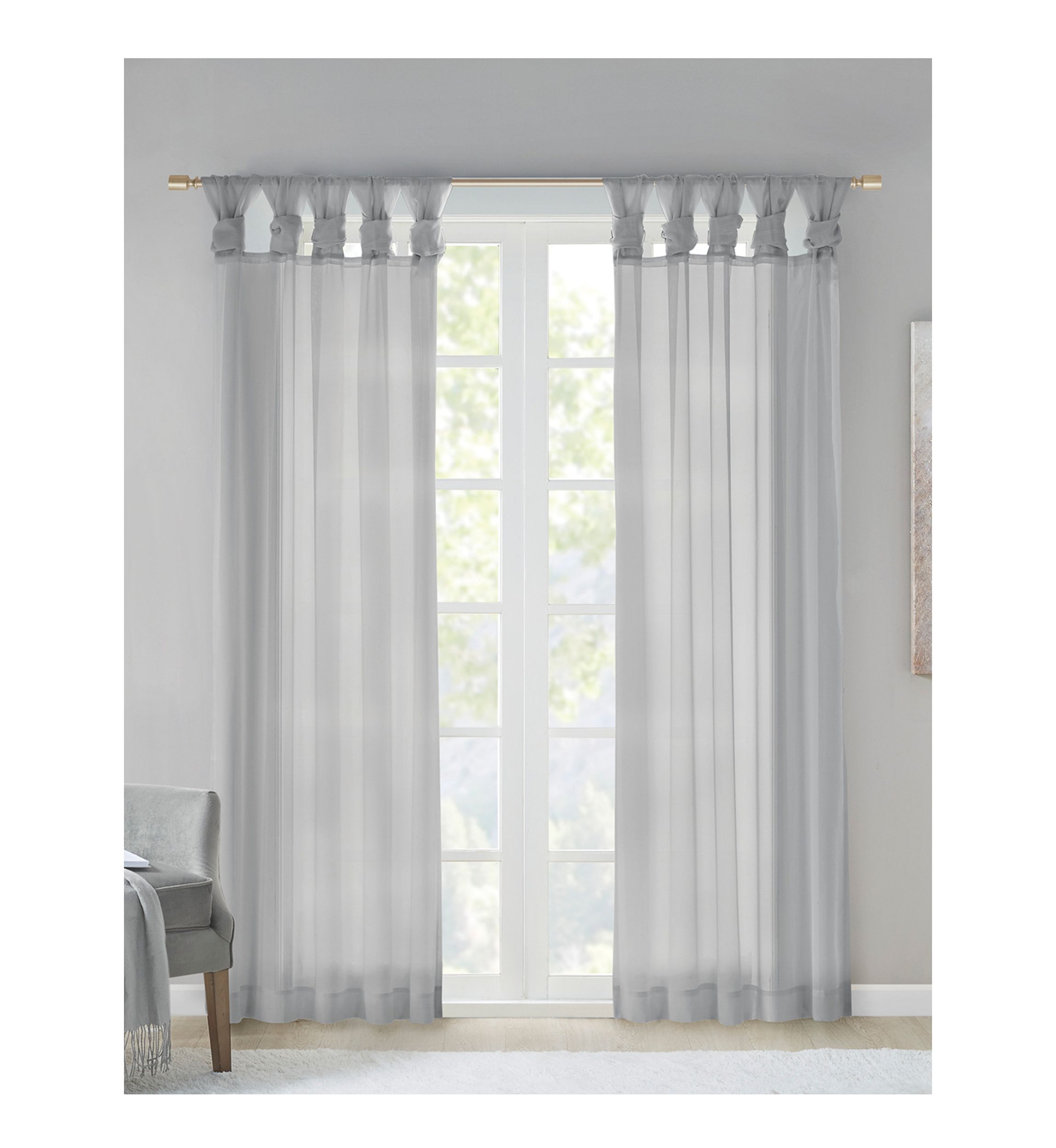 Ceres Twist Tab Voile Sheer Window Pair