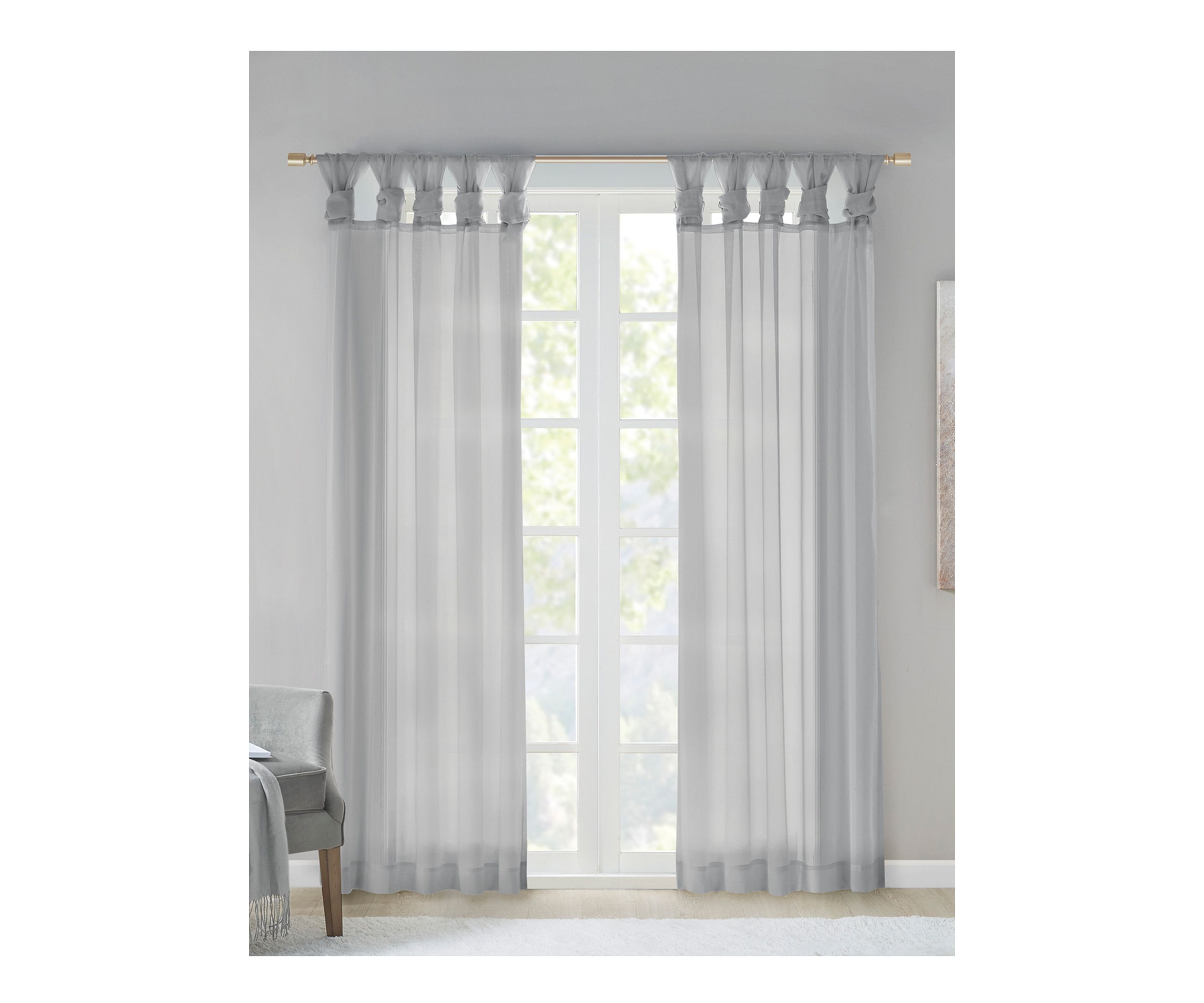 Ceres Twist Tab Voile Sheer Window Pair