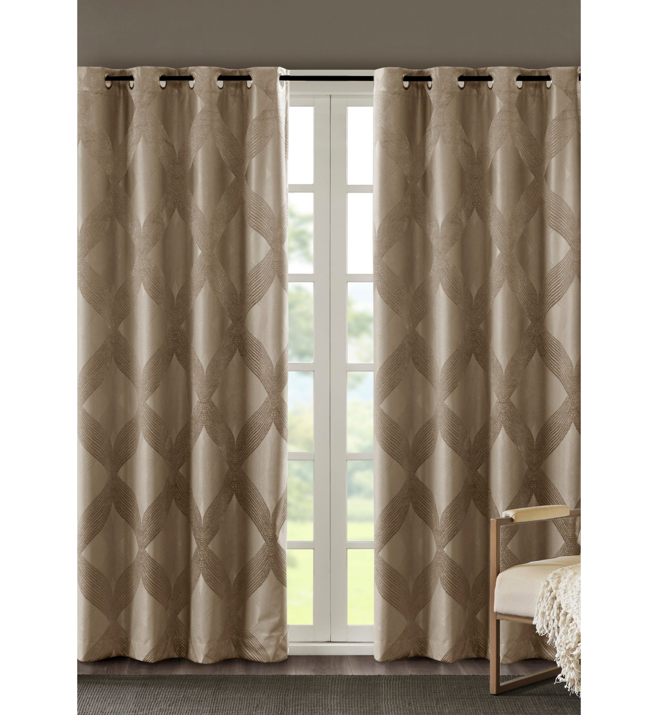 Bentley Ogee Knitted Jacquard Total Blackout Panel