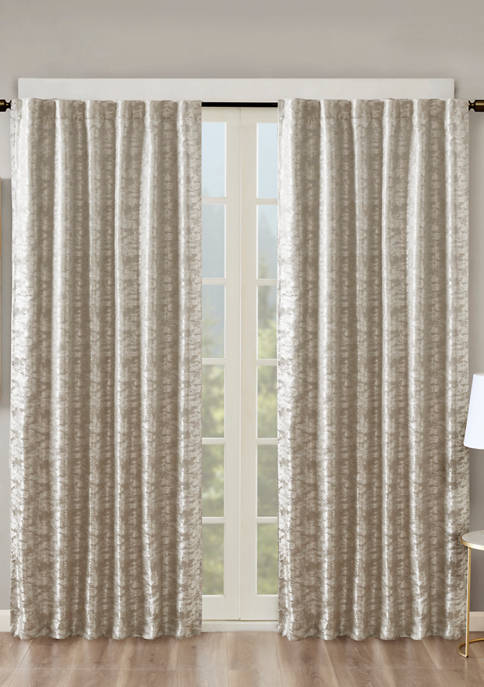 Cassius Marble Jacquard Total Blackout Rod Pocket/Back Tab Curtain Panel