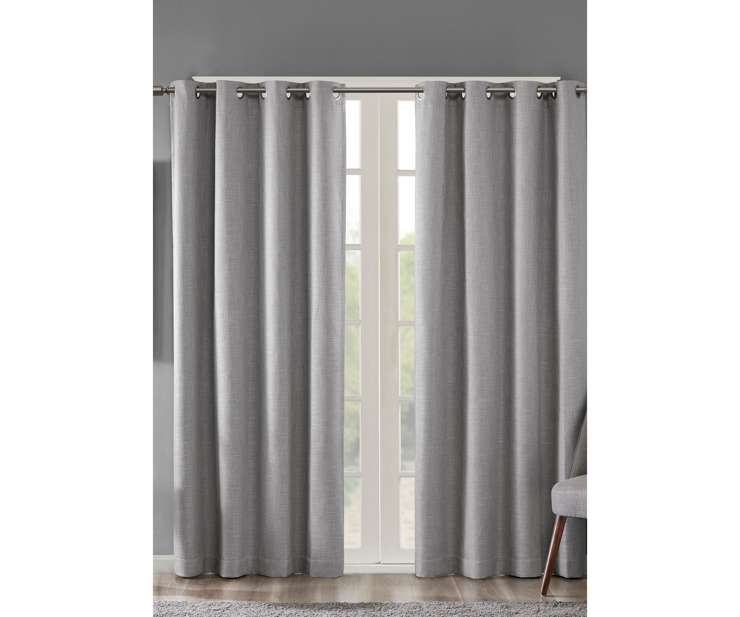 Maya Printed Heathered Blackout Grommet Top Curtain Panel