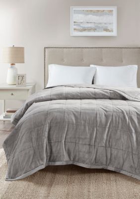 Madison Park Coleman Reversible Down Alternative Blanket, Grey, Twin XL