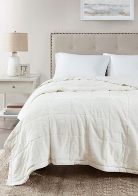 Madison Park Coleman Reversible Down Alternative Blanket, Ivory, Full/Queen