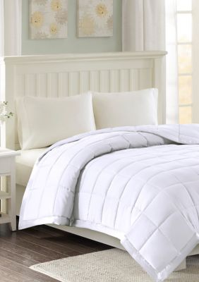 Madison Park Windom Lightweight Down Alternative Blanket with Satin Trim, White, King