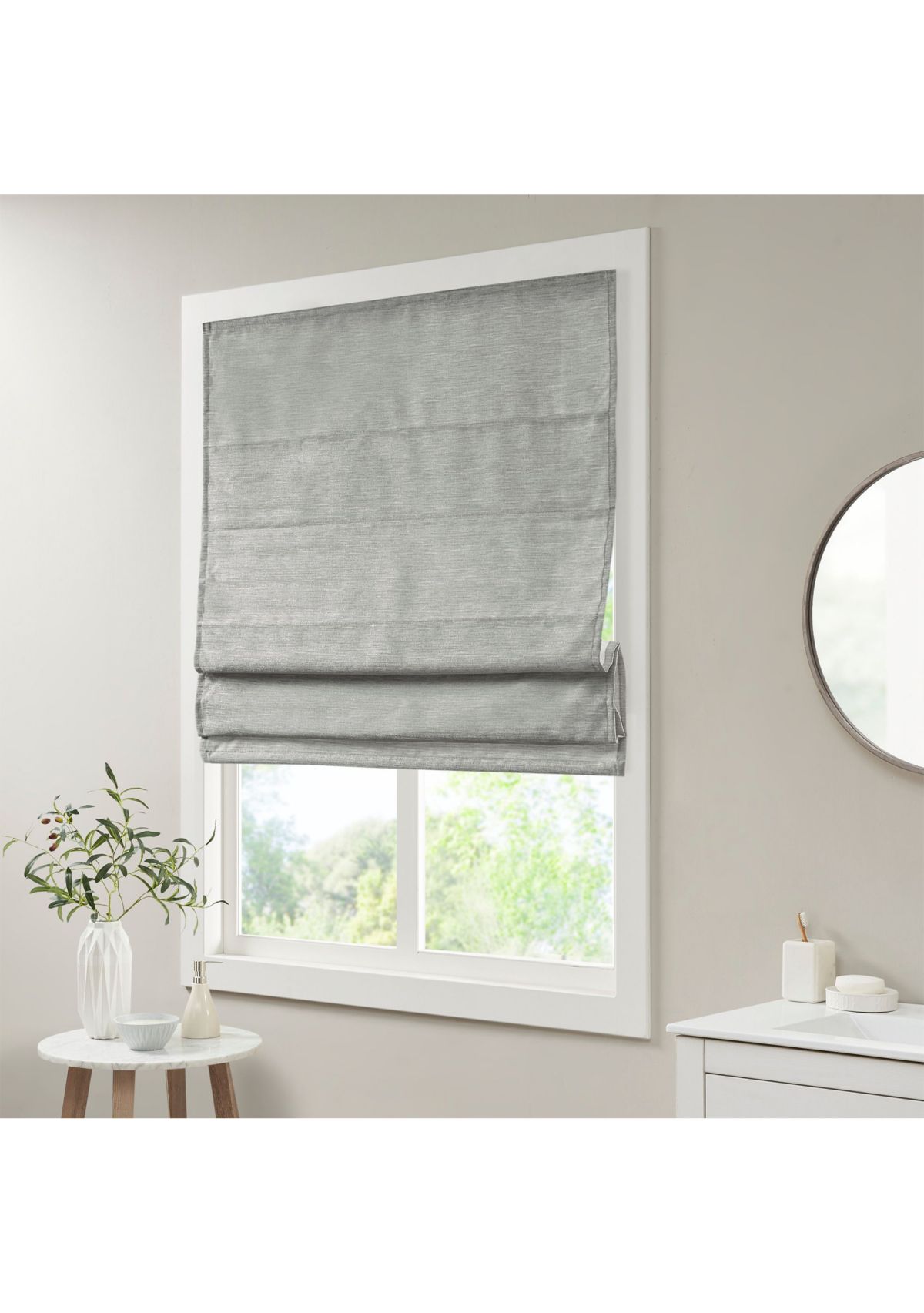 Como Printed Faux Silk Room Darkening Cordless Roman Shade