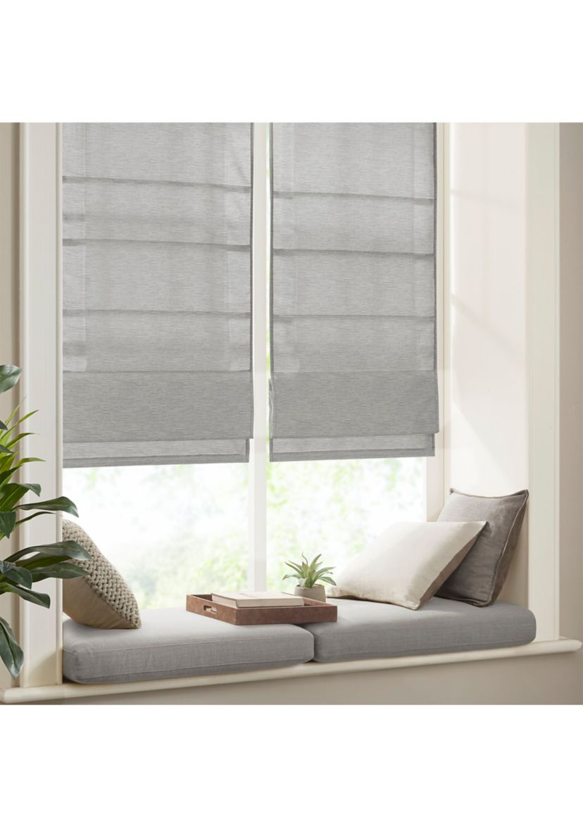 Como Printed Faux Silk Room Darkening Cordless Roman Shade