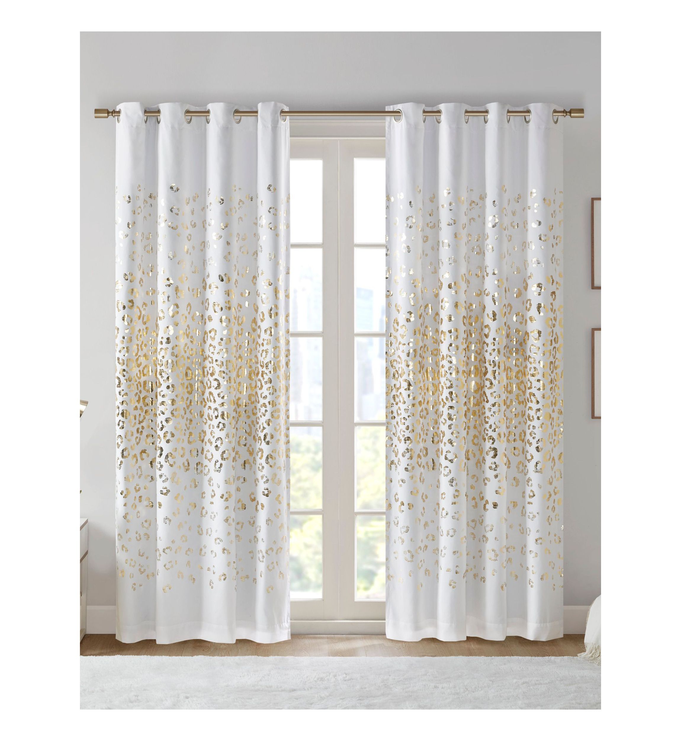Lillie Grommet Top Metallic Animal Printed Total Blackout Curtain