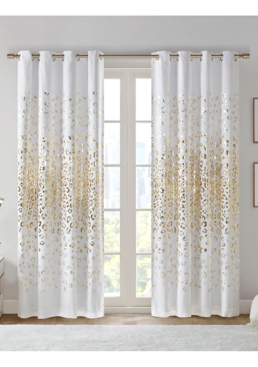 Lillie Grommet Top Metallic Animal Printed Total Blackout Curtain