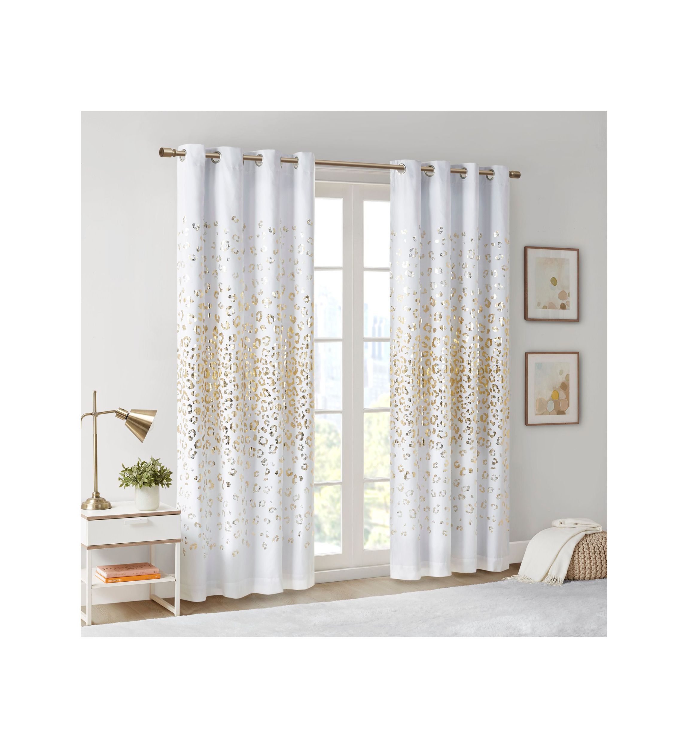 Lillie Grommet Top Metallic Animal Printed Total Blackout Curtain