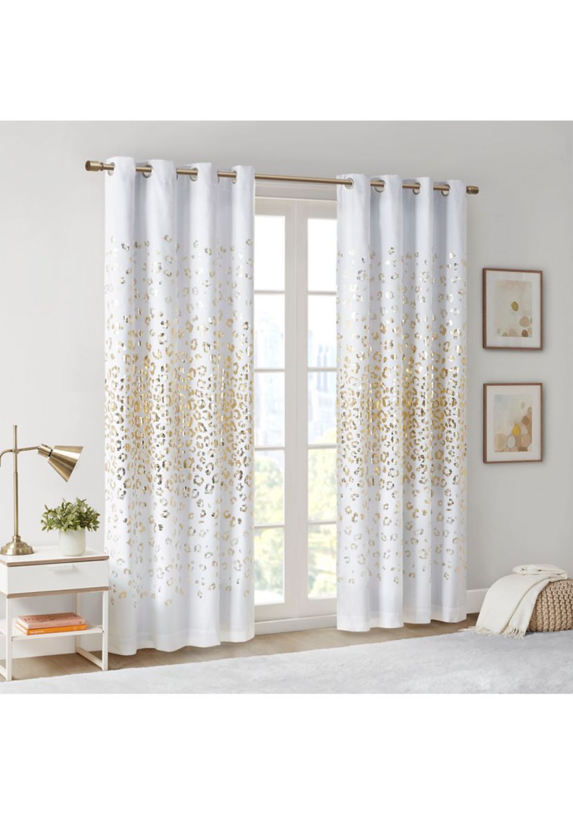 Lillie Grommet Top Metallic Animal Printed Total Blackout Curtain