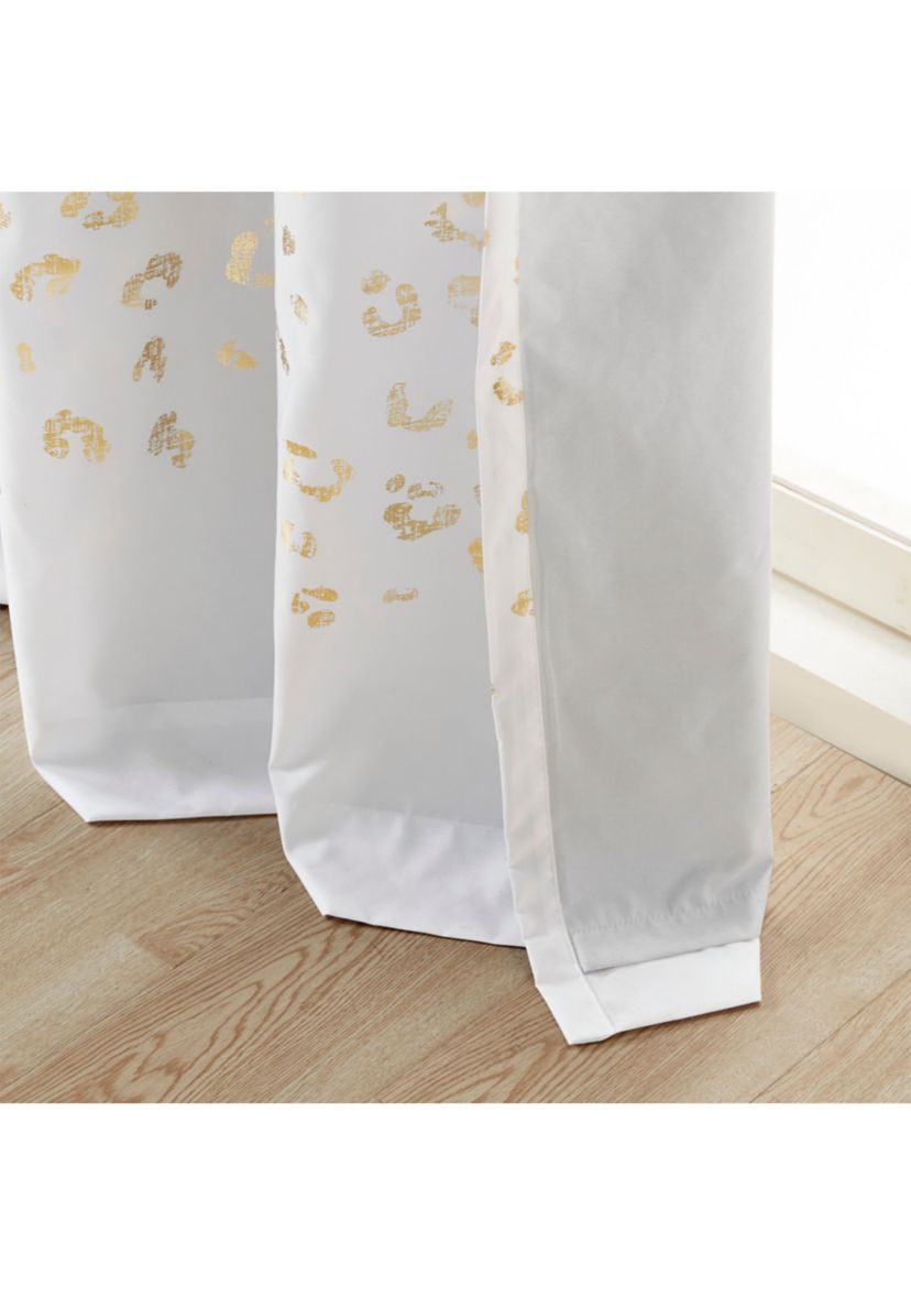 Lillie Grommet Top Metallic Animal Printed Total Blackout Curtain