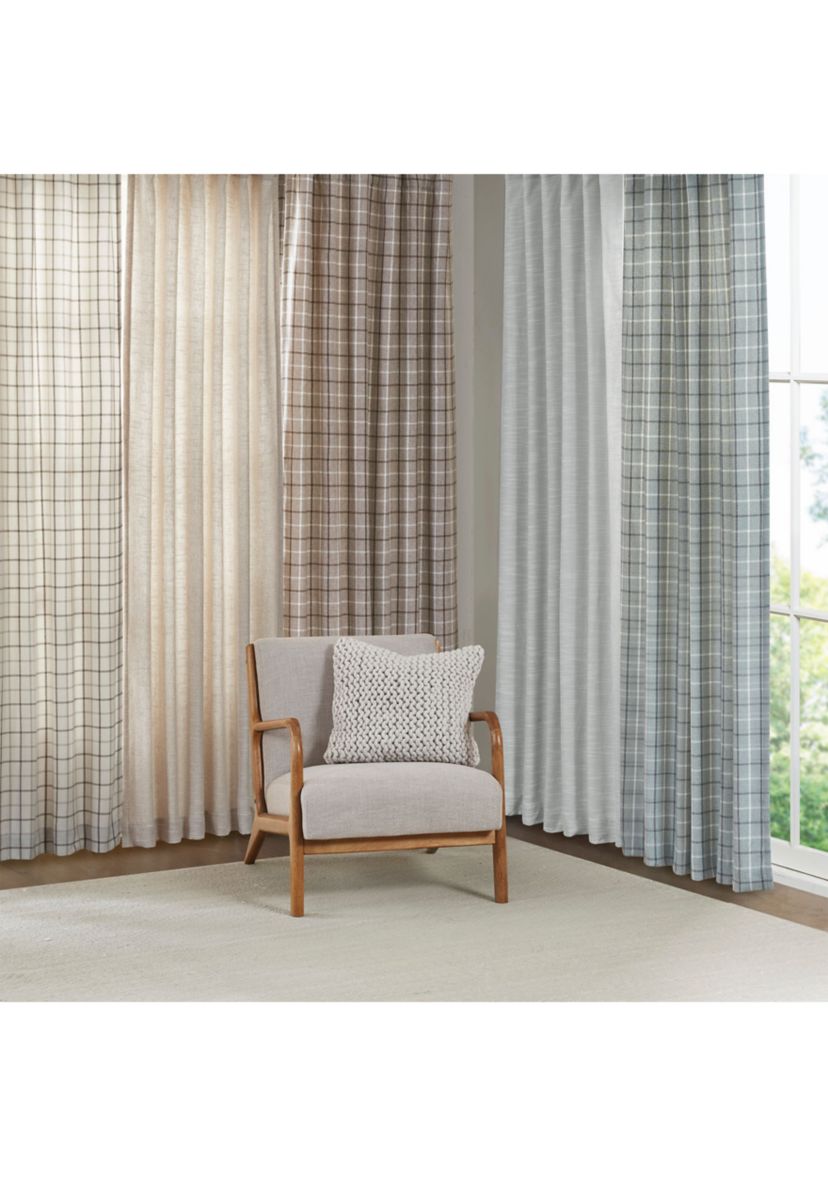 Beals Faux Linen Rod Pocket and Back Tab Panel with Fleece Lining