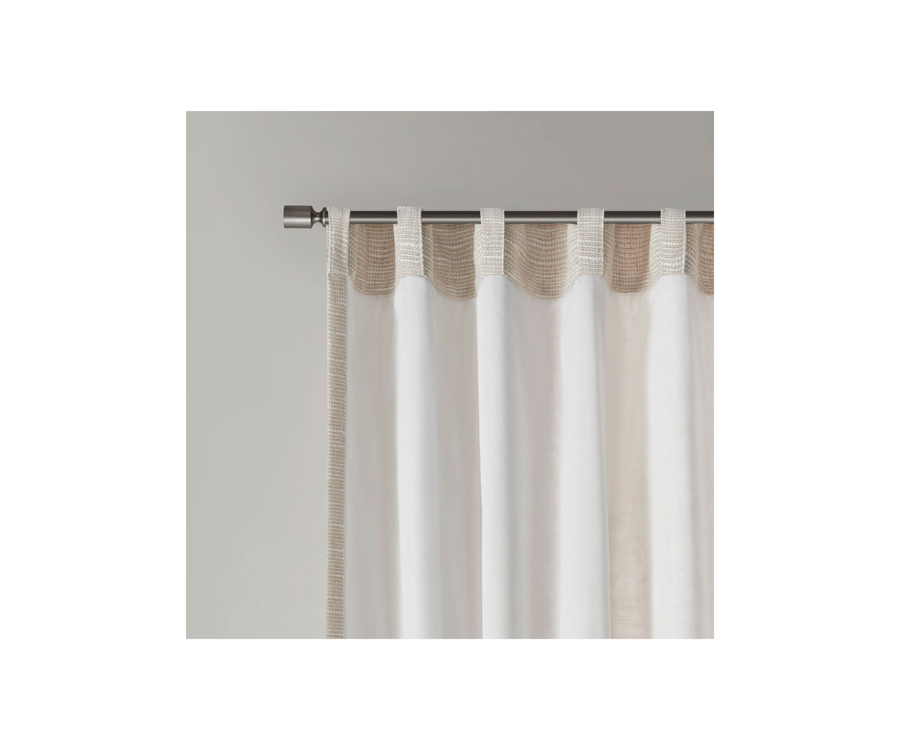 Beals Faux Linen Rod Pocket and Back Tab Panel with Fleece Lining