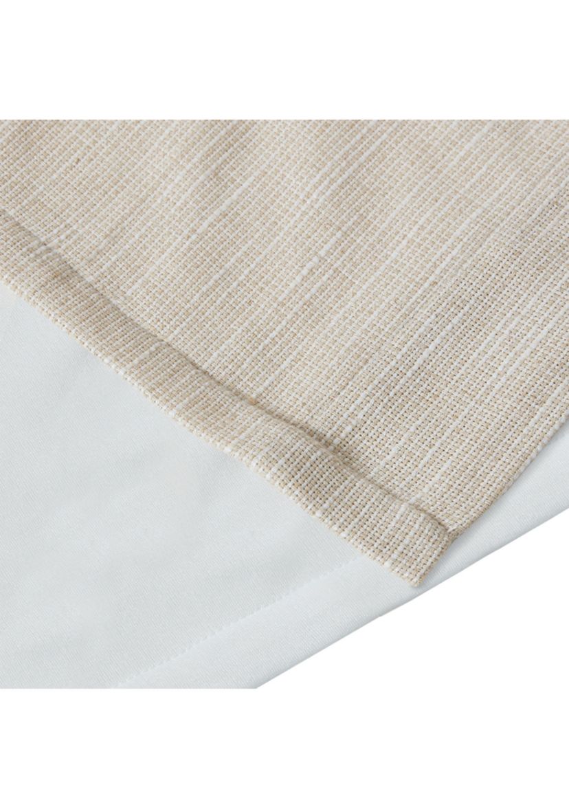 Beals Faux Linen Rod Pocket and Back Tab Panel with Fleece Lining