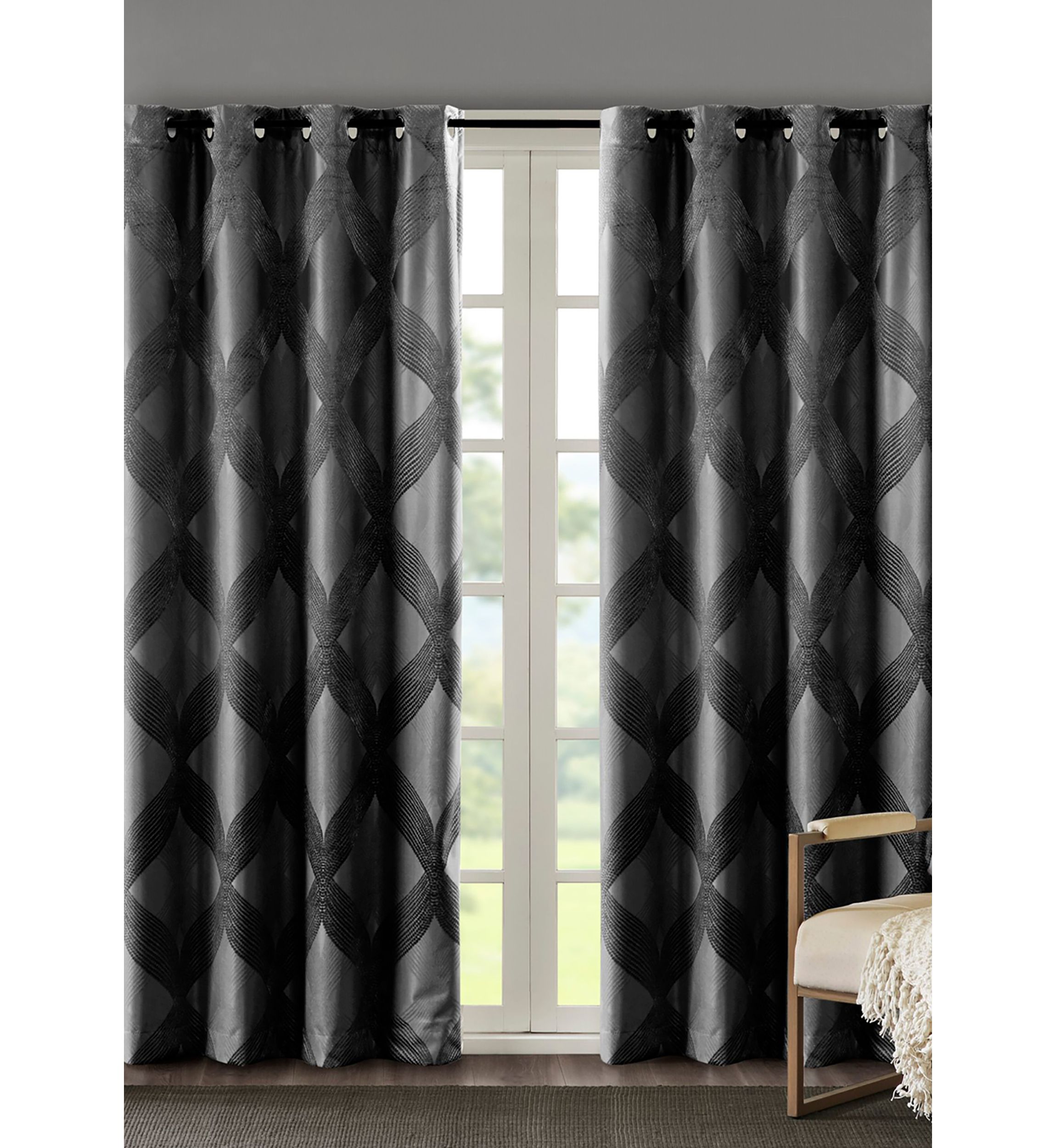 Bentley Ogee Knitted Jacquard Total Blackout Panel