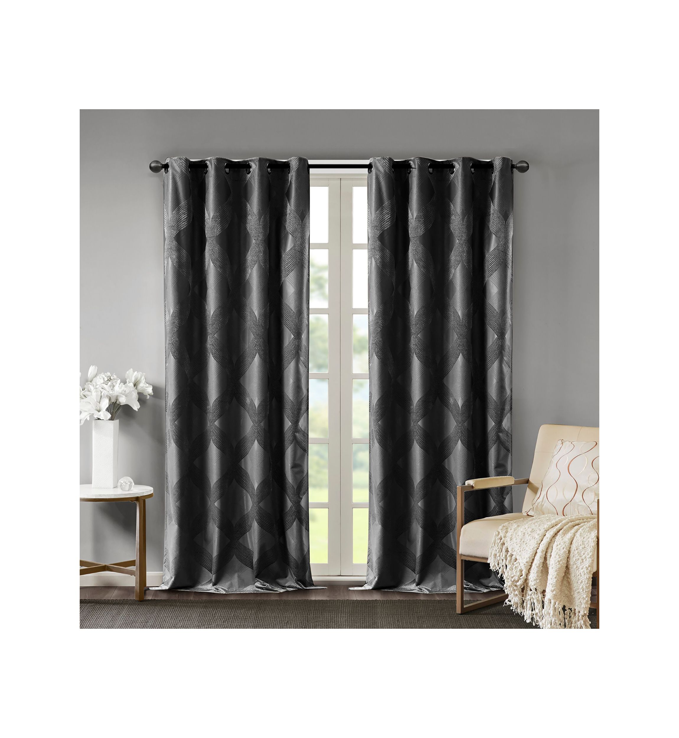 Bentley Ogee Knitted Jacquard Total Blackout Panel