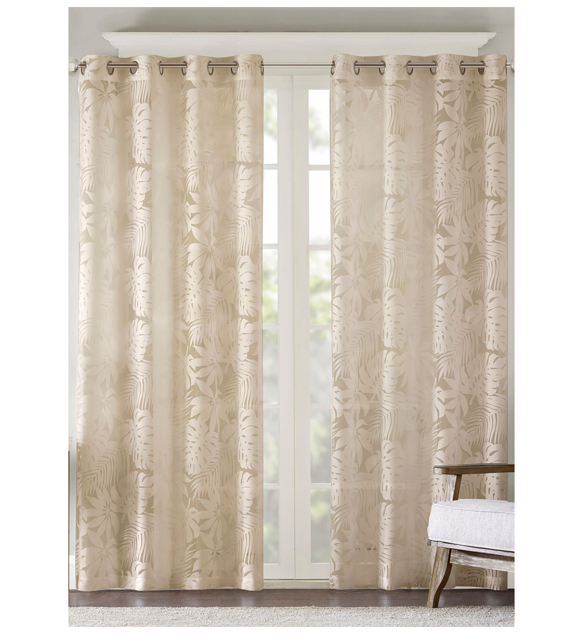 Leilani Palm Leaf Burnout Window Sheer