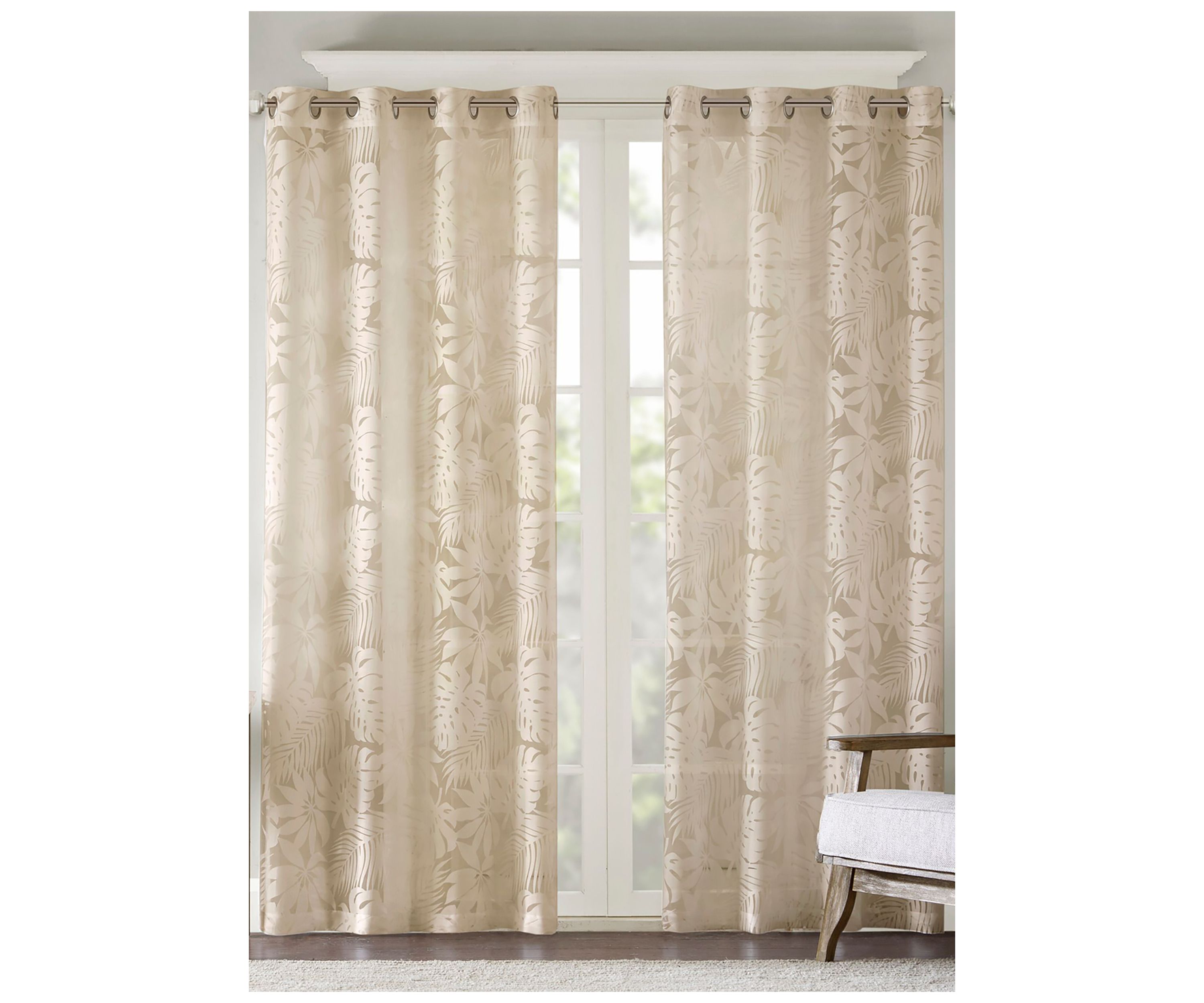 Leilani Palm Leaf Burnout Window Sheer