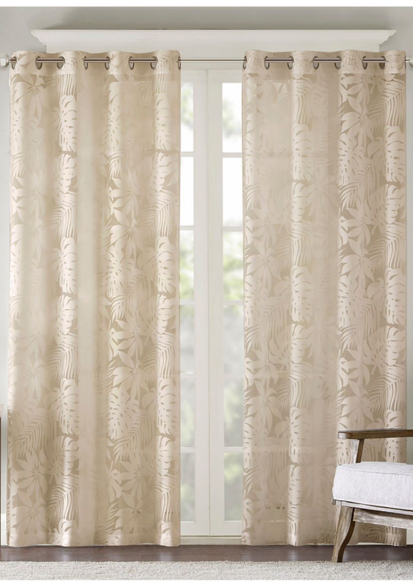 Leilani Palm Leaf Burnout Window Sheer