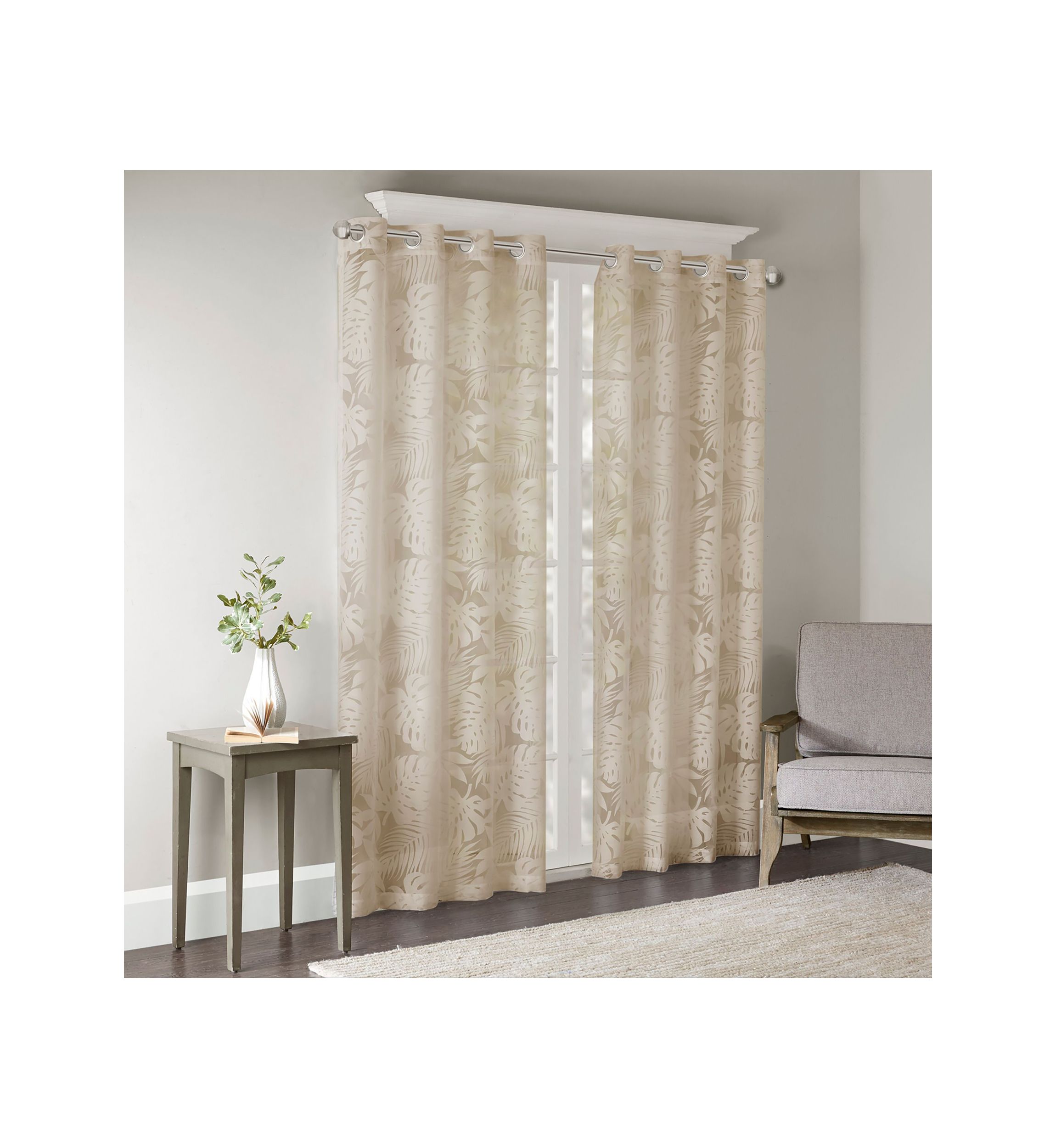 Leilani Palm Leaf Burnout Window Sheer