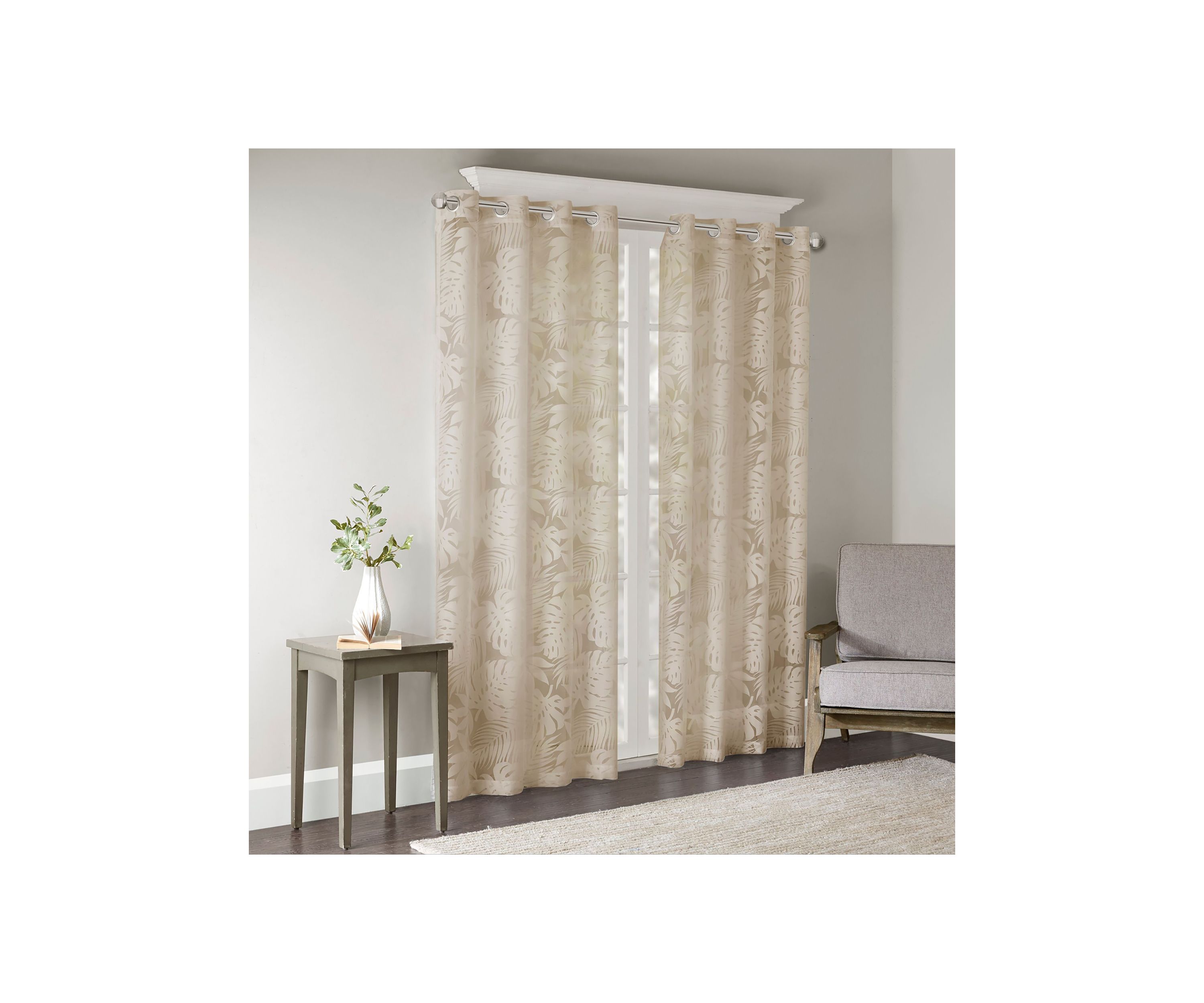 Leilani Palm Leaf Burnout Window Sheer
