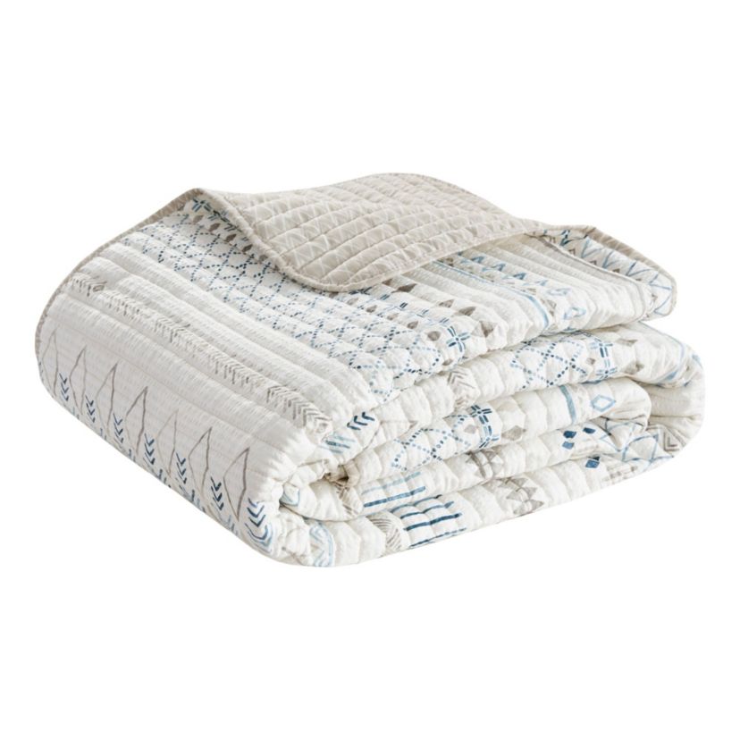 Fraser 3 Piece Printed Microfiber Seersucker Quilt Set