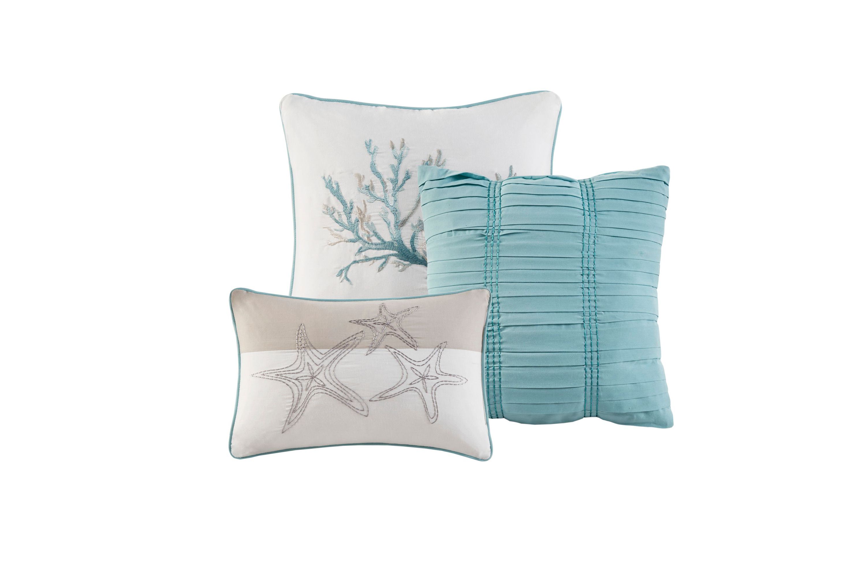 Pebble Beach 6 Piece Cotton Sateen Quilt Set with Throw Pillows