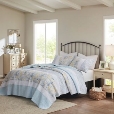 Madison Park Violet 3 Piece Cotton Quilt Set -  0086569812551