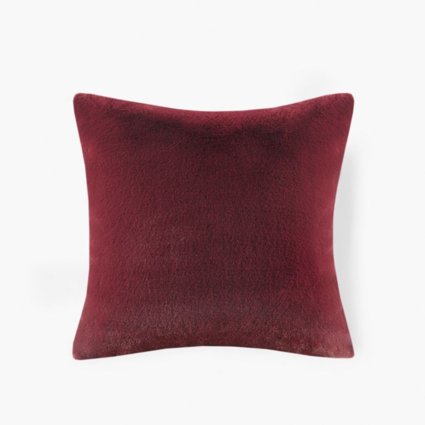 Sable Solid Faux Fur Square Decor Pillow