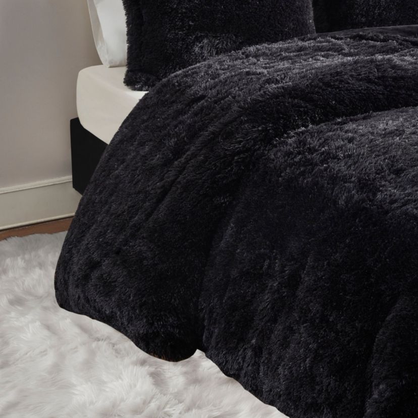 Malea Shaggy Fur Duvet Cover Set