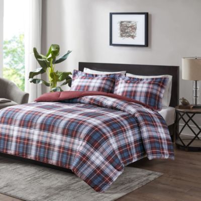 Madison Park Essentials Parkston 3M Scotchgard Down Alternative All Season Comforter Set, Red, Full/Queen