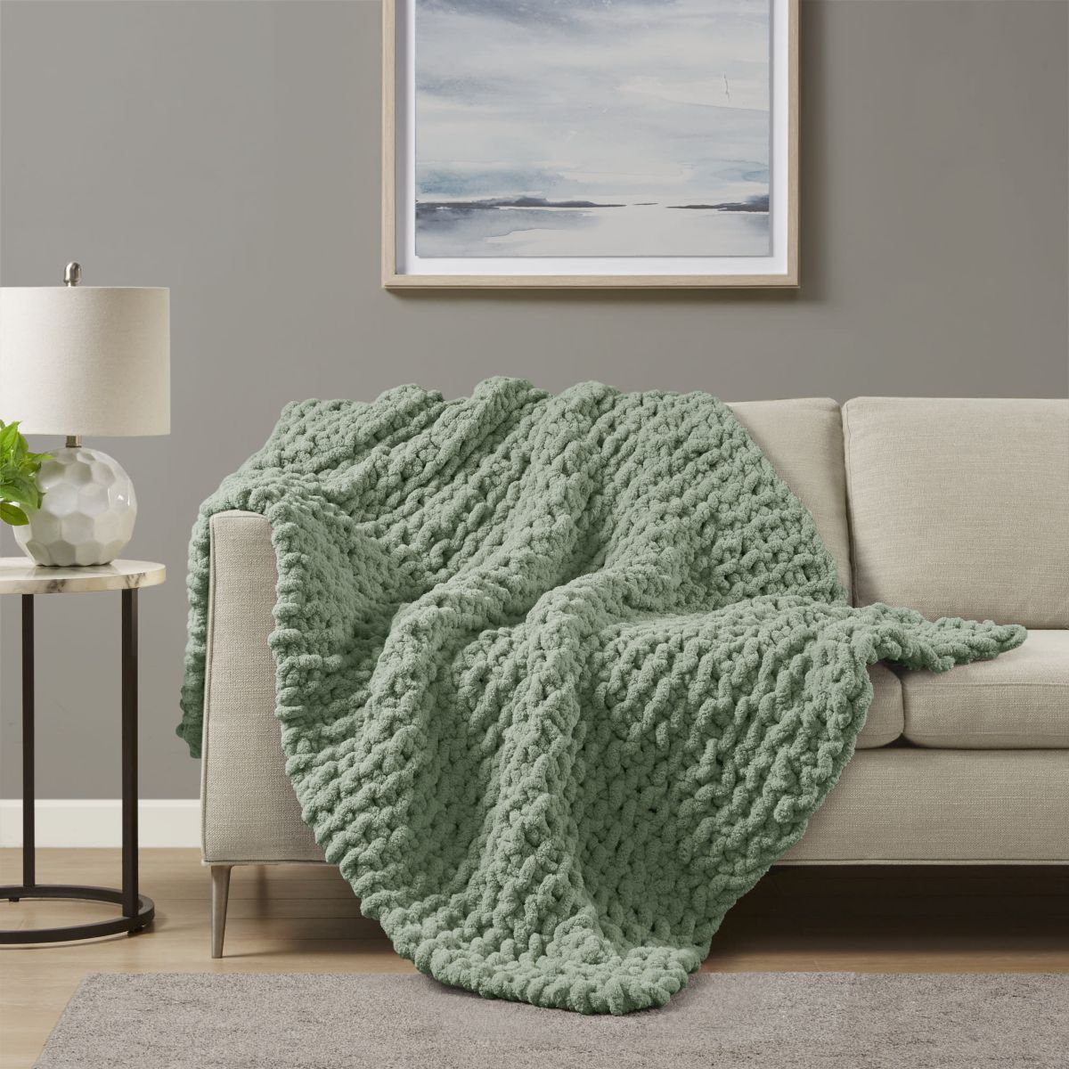 Chenille Chunky Knit Throw
