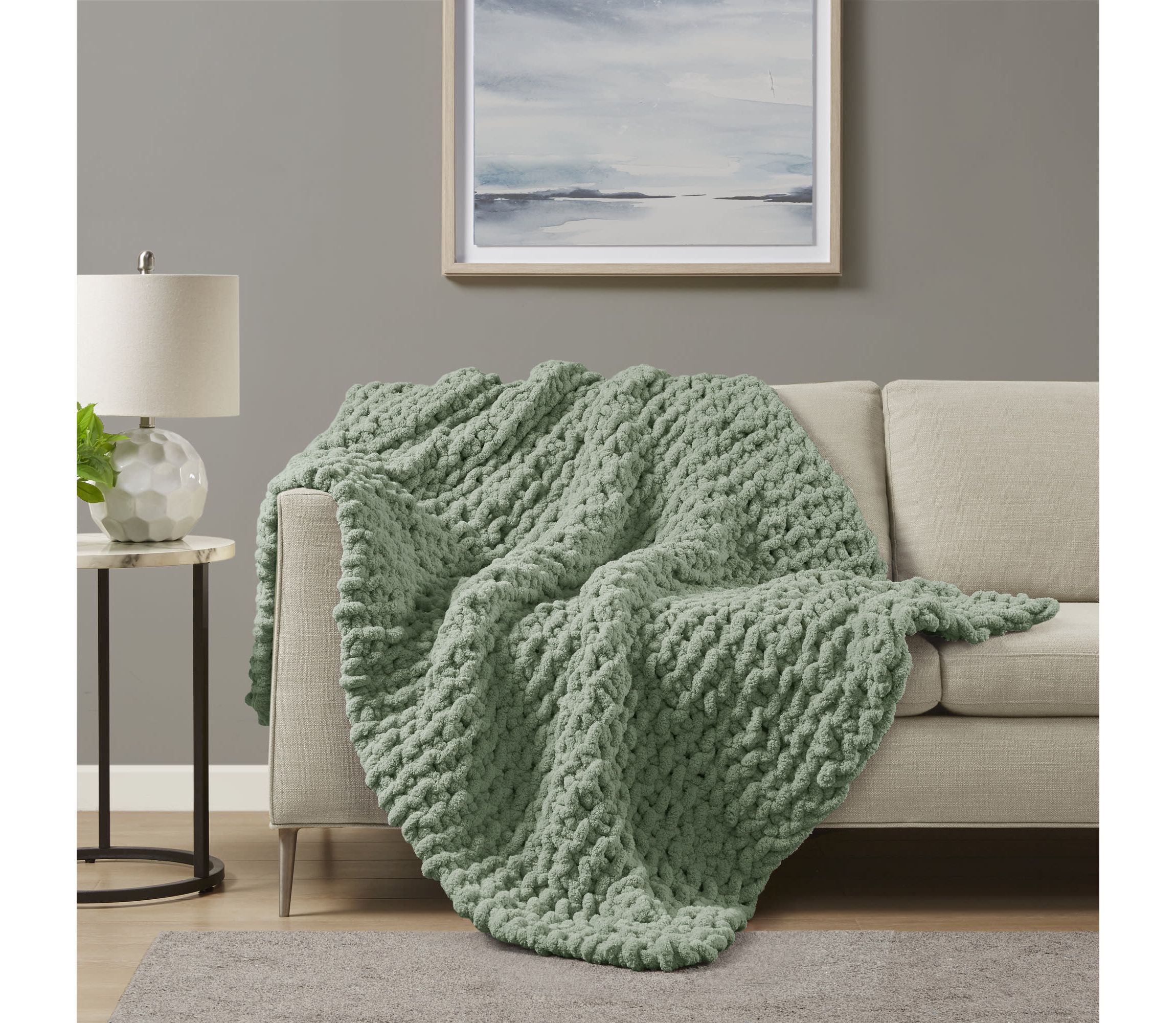 Chenille Chunky Knit Throw