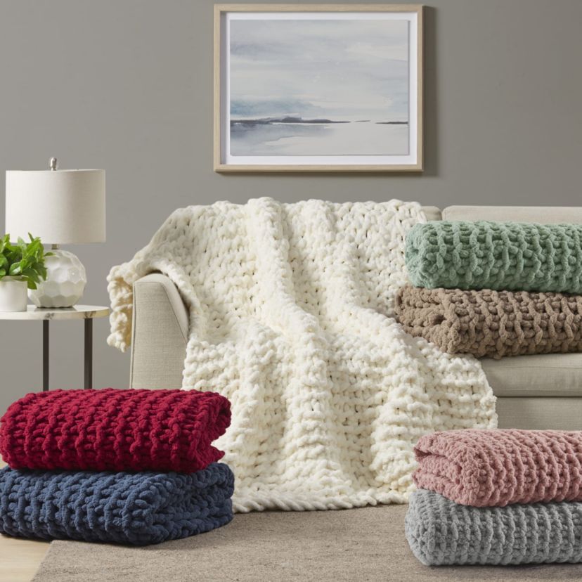 Chenille Chunky Knit Throw