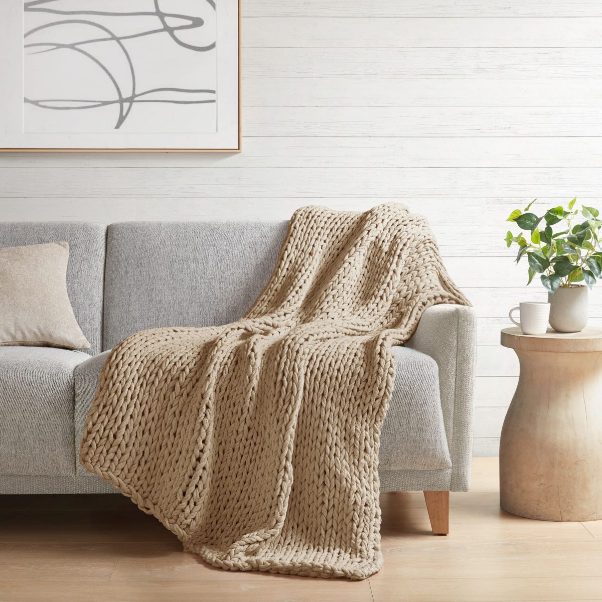 Hand Made Chunky Double Knit Throw Blanket