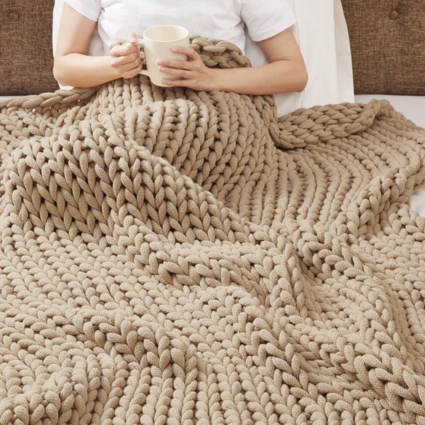 Hand Made Chunky Double Knit Throw Blanket